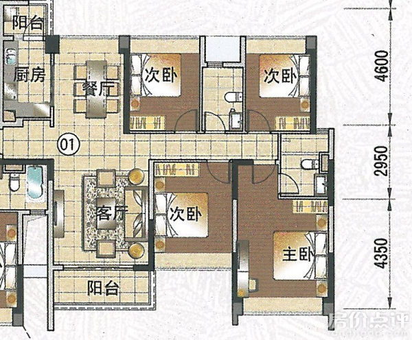 132平方米四室设计图,132平米房子装修效果图 户型图-132平米四房